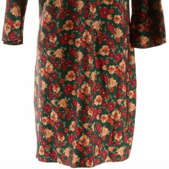 Du Jour Silky-Feel Fall Colors Floral Dress sz 14 - Picture 5 of 5